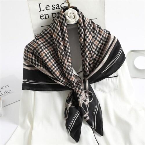 2021 new spring women scarf quality shawl silk fashion scarf headscarf beach sunscreen bag headscarf scarf 90cm*90cm