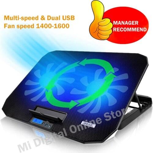 Gaming Laptop Cooler Pad 2 USB Ports & Two Cooling Fan Adjustable Speed Notebook Stand For 12-15.6 Inch Xiaomi Laptop