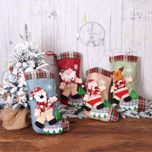 New Year 2020 Gifts Bag Christmas Stocking Christmas Decorations For Home Christmas Socks Christmas Tree Decoration DIY Supplies