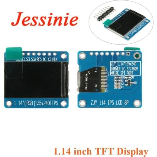 1.14 inch Display Module IPS LCD TFT LCD Module ST7789 HD Colorful Screen Full View 8pin 135x240 3.3V SPI Interface
