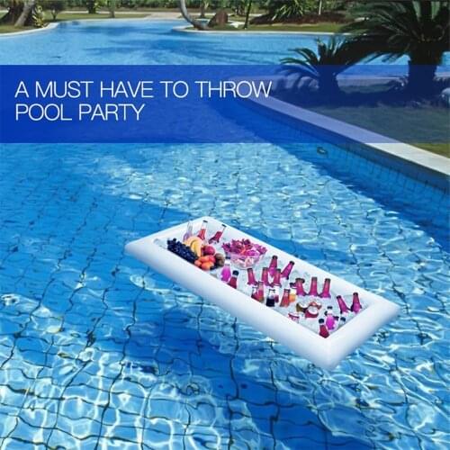 Portable Swimming Air Mattresses Pool Float Inflatable Beer Table Mattress Ice Bucket Serving Salad Bar Tray Food Water Sports