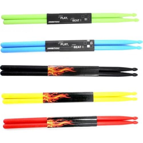 1 Pair Drumsticks 5 Colors Durable Nylon Drop-Shaped Drumstick Drum Stick Musical Instruments Parts Accessories