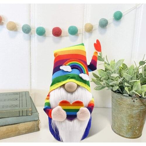 Rainbow Gnome Tomte Dwarf Faceless Doll Plush Elf Ornament Handmade Swedish Scandinavian Shelf Tiered Tray successful