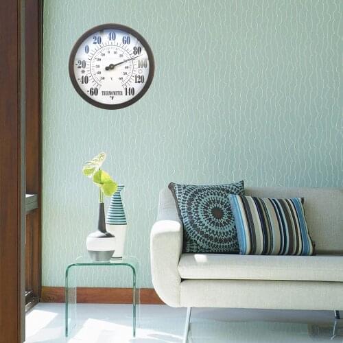 12" Round Dial Thermometer Meter Monitor for Patio Garden Greenhouse No Battery Required Easy to Read