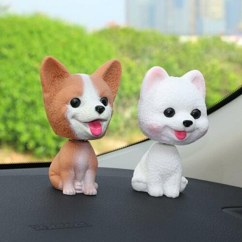 Car Decoration Emulational Teddy Dog Cartoon Shaking Head Doll Adornment Toy Auto Interior Dashboard Ornament Accessory Gifts