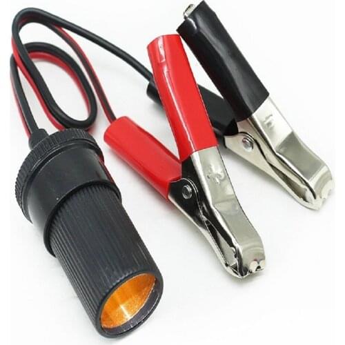 New 12 Volt Battery Terminal Clip-on Cigar Cigarette Lighter Power Socket Adapter Plug Car Boat Van For Camping