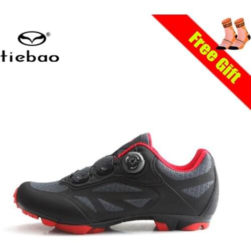 Tiebao Men Mesh Cycling Shoes Sapatilha Ciclismo Mtb SPD Racing Self-locking Breathable Mountain Bike Riding Bicycle Sneakers