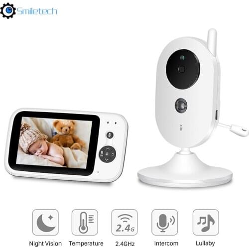 2.4G Wifi Video Baby Monitor 3.5 inch Colorful Display Baby Nanny Security Camera Rotate Temperature Monitoring home security