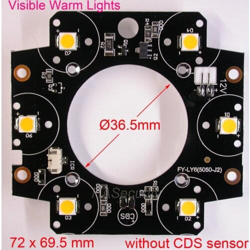 Visible Warm Lights , yellow color lights 6X LED , None CDS sensor type, for AI / SVL camera