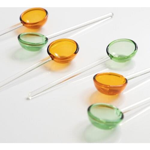 Stained glass coffee spoon stirring spoon dessert spoon ins wind glass spoon glass small spoon