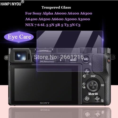 For Sony Alpha A6000 A6100 A6300 A6400 A6500 A6600 A5000 A3000 Anti Blue Ray Tempered Glass 9H 2.5D Camera Screen Protector Film