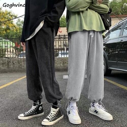 Women Casual Pants Solid Simple Straight Slim Corduroy Soft Elastic Waist Harajuku Streetwear Daily All-match High Quality New