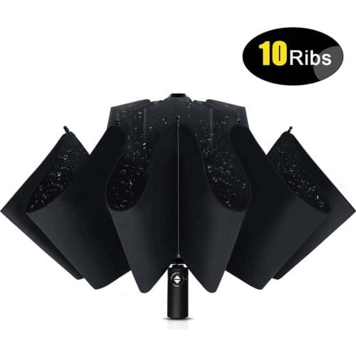 Inverted Windproof Umbrella with Coating,10 Ribs Auto Open & Close Travel Umbrella,Portable Reverse Outdoor sun Umbrellas
