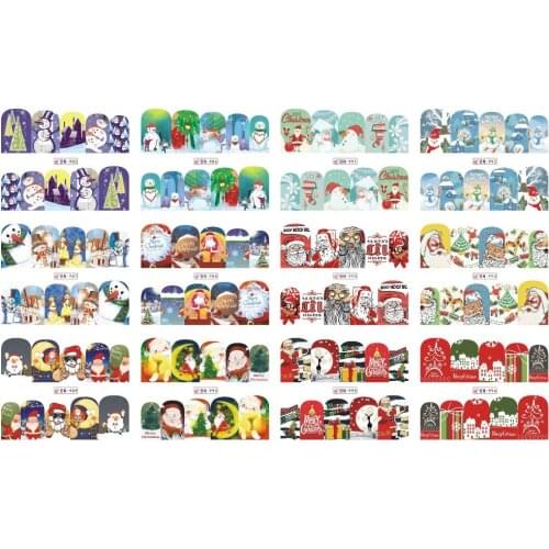 UPRETTEGO 12 PACKS / LOT NAIL ART BEAUTY WATER DECAL SLIDER NAIL CHRISTMAS XMAS SNOW MAN MOON TREE SANTA CLAUSE BN985-996