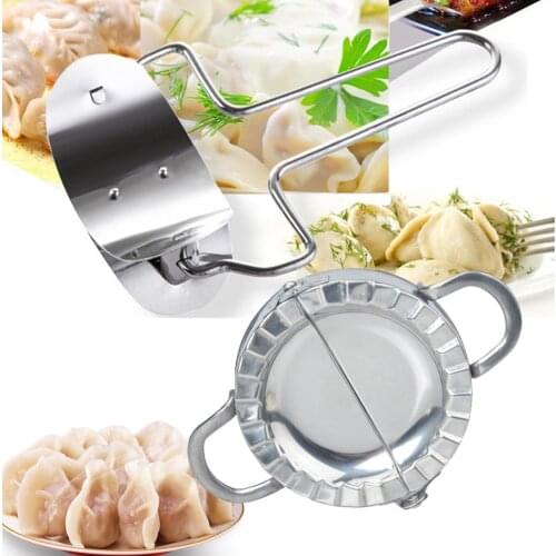 2pcs/set Stainless Steel Dumpling Maker Wraper Dough Presser flour Cutter Pie Pastry Tools Dumpling Mould Kitchen Tool 20JAN8