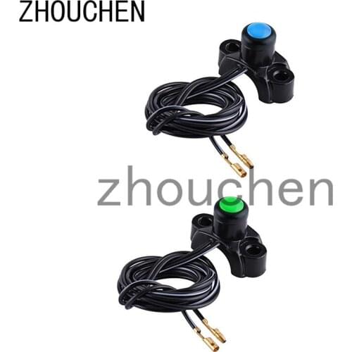 2 Pcs 12V Blue+Gree Engine Stop Start Kill Switch for Handlebars