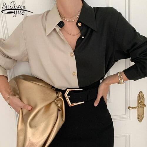 2021 New Fashion Puff Sleeve Women Blouse Office Lady Button Turn Down Collar Shirts for Women Plus Size Ladies Clothing 12866