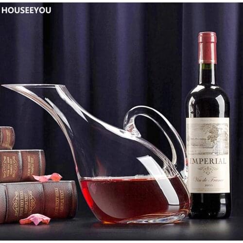 2100ml Glass Swan-shape Wine Decanter Barware Supplies Aerator Container Wine Dispenser Carafe with Handle Bar Tools Accessories