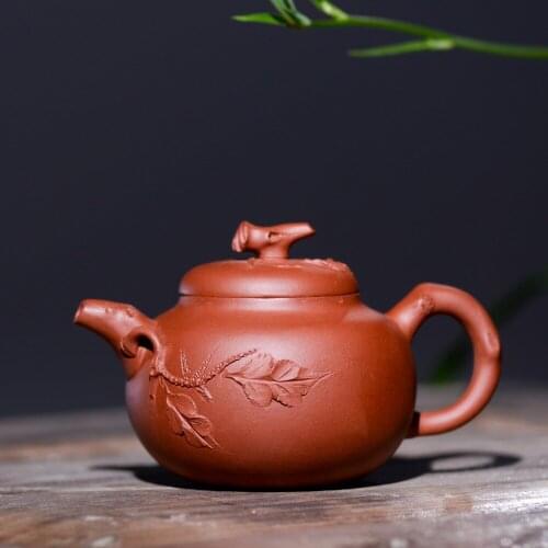 275ml Authentic Zisha tea pot purple shand Yixing original famous pure handmade pumpkin tea pot Kung Fu tea kettle wholesale