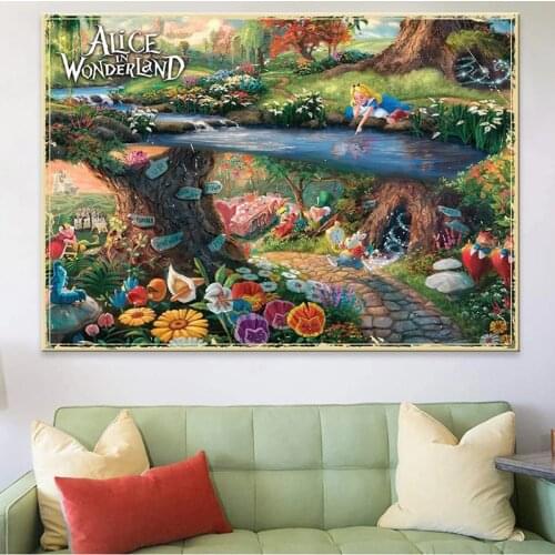 5D DIY Diamond Painting Hisney Alice In Wonderland Peter Pan Cross Stitch Kit Full Square Embroidery Mosaic Art Picture Decor