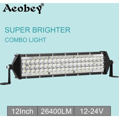 Aeobey 12inch 264w led work light bar 4x4 accessories off road for ATV UTV turck suv 12V 24v led light bar led Driving lights