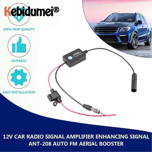 Kebidumei 12V Auto Car Radio FM Antenna Signal Amp Amplifier Booster Universal For Marine Car Vehicle FM Amplifier 88-108MHz new