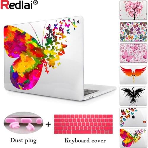 Redlai Butterfly Crystal Laptop Case Cover for 2020 Macbook Air Pro 13 15 16 inch A2141 A2289 A1932 A2179 Case Pro A2338 A2251