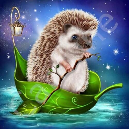 Hedgehog DIY 5D Diamond Painting Animal Cross Stitch Mosaic Rhinestones Picture Sticker Full Round&Square Drill Home Decoration