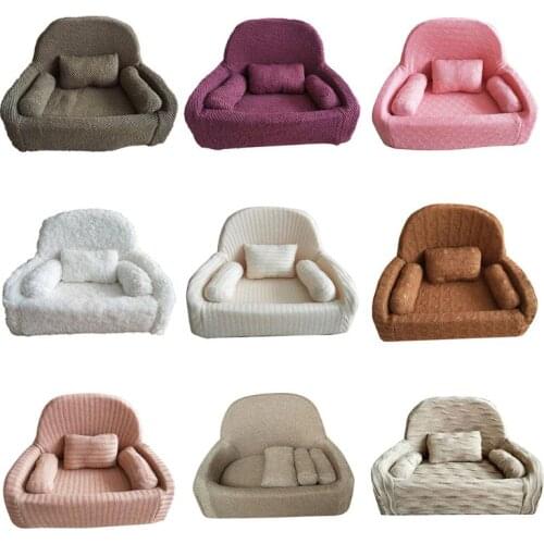 4Pcs Newborn Photography Props Baby Posing Sofa Pillow Set Infant Photo Chair