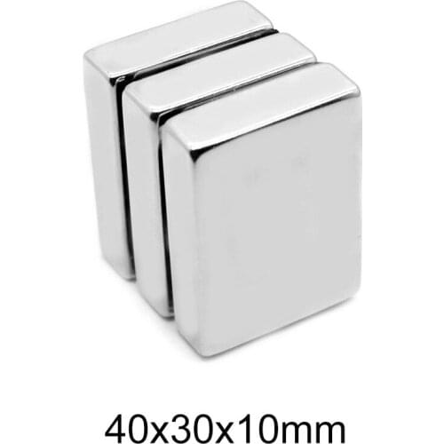 1/2/5PCS 40x30x10 Strong Neodymium Magnet sheet 40mm x 30mm Block Permanent Magnet 40x30x10mm magnetizing Magnet 40*30*10 mm