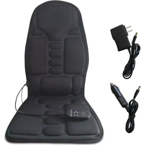 Full-Body Massage Cushion Heat 7 motors Home Office Car Vibrate Mattress Back Neck Massage Chair Massage Relaxation Car Seat 12V