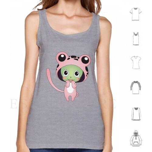 Cute Frosch Tank Tops Vest Sleeveless Frosch Exceed Cute Adorable Cat Anime Manga Fairy Tail Happy Charle Panther Lily
