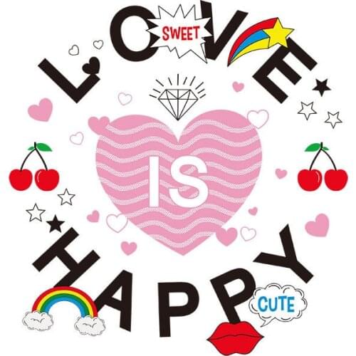 New love alphabet Ironing Sticker Patches Washable Heat Transfers Diy Clothes Jeans Applique