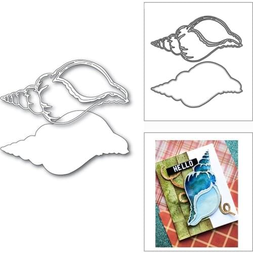 New 2021 Big Beautiful Conch Animal Metal Cutting Dies for DIY Scrapbooking and Card Making Decorative Embossing Craft No Stamps