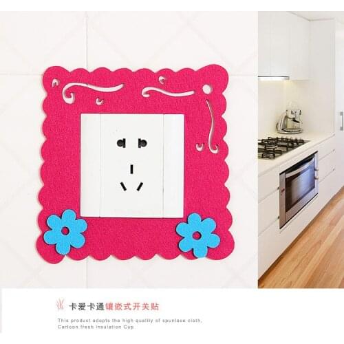 Wholesale fashion cute cartoon felt hollow switch stickers,1000pcs creative wall stickers Free shipping