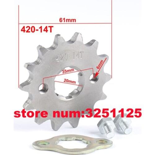 420 16 Tooth 20mm ID Front Engine Sprocket with Retainer Plate Locker For SSR PitsterPro YCF Pit Dirt Bikes ATV Quad