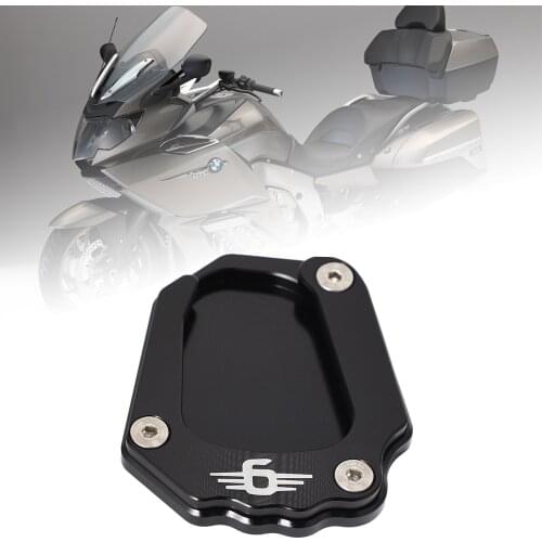 Motorcycle CNC Kickstand Foot Side Stand Extension Pad Support Plate Enlarge Stand For K1600Gt K1600Gtl 2017-2019(Black)