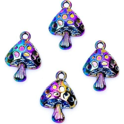 C676 5pcs/lot COLORS Multicolor lovely mushroom bead cage Pendant Pearl Locket Fairytale Party