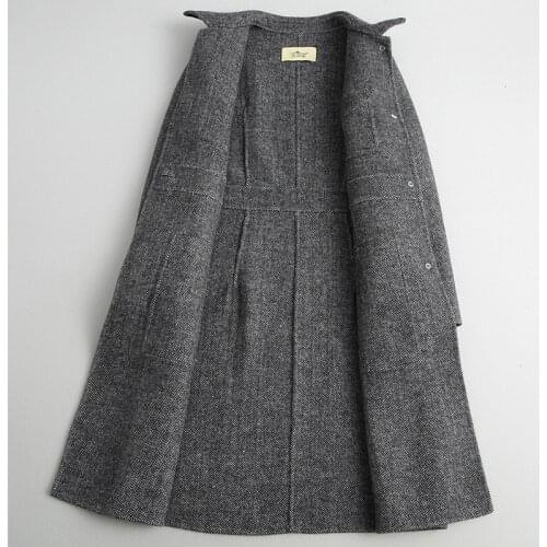 Casual Korean Women Wool Blend Winter Coat Long Woolen Female Womens Spring Autumn Wool Jackets manteau 38079 WYQ1802 en 's