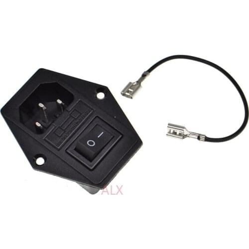 10A AC250V 3 in 1 Fuse Power Supply Socket Plug Adapter Fuse With Power Switch For Makerbot For Ultimaker 3D Printer Parts Fuse