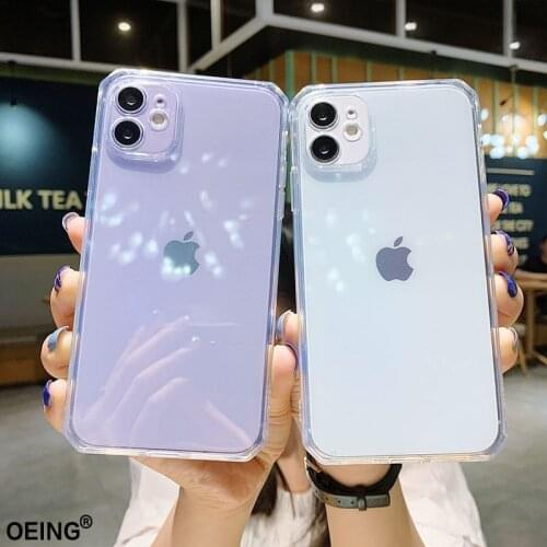 OEING Transparent Hard Diamond Phone Case For Iphone 11 12 Pro Max 7 8 Plus X XS XR Shockproof Fashion Soft Back Case Cover
