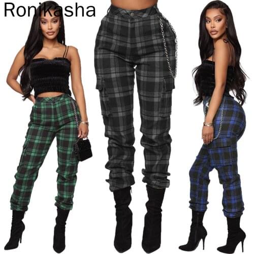 Женские брюки в клетку RoniKasha China At AliExpress