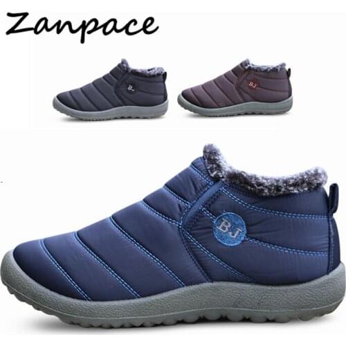 ZANPACE Hot Womens Snow Boots Winter Waterproof Shoes Unisex Keep Warm Plush Antiskid Bottom Cotton Casual Boots Big Size Boo