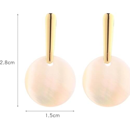 New Design Natural Sea Shell Earring Stainless Steel Stud Earring for Elegant Party Female Lady Jewelry