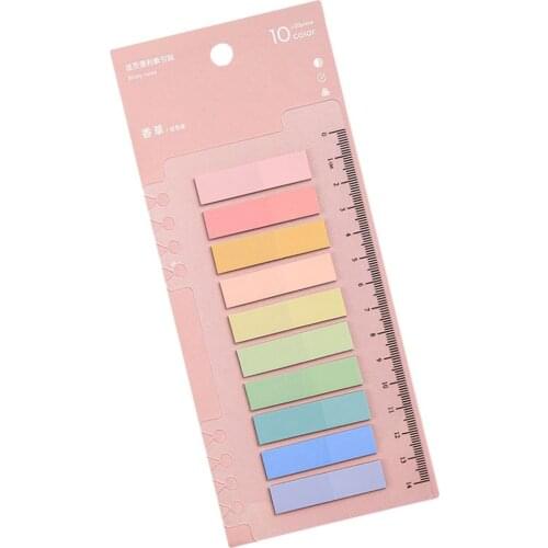 20 Sheets 10 Colors Sticky Notes Memo Pad Loose-leaf Index Sticker Page Sticker PostIt Sticky Notes Office Supplies