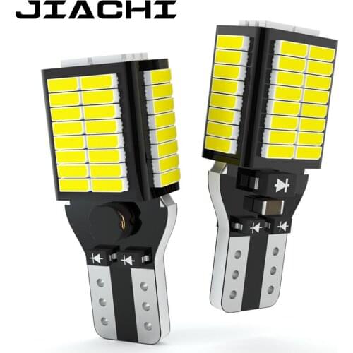 JIACHI 2PCS T15 LED Bulbs 921 912 Car Reverse Lamp W16W Auto Signal Light Parking Backup Lights Canbus Error Free DC12-24V White