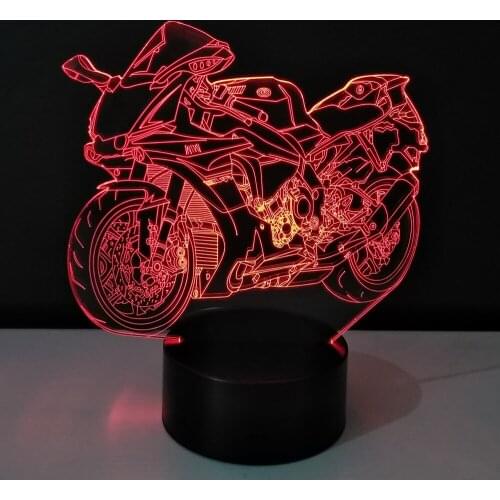 3D Motorcycle LED Night Light Bulbing Light Toys Color Changeable Table Lamp Methacrylate Plate Childrens Nightlight Lamparas
