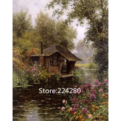 Needlework,The cottage by the river bank DIY Scenic Cross stitch,for Embroidery kits,Art Cross-Stitching handmade home decor