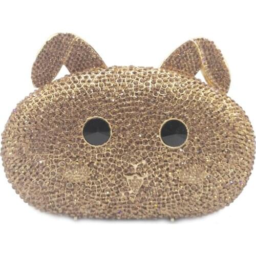 High-End Gold Evening Clutches Rhinestone Diamond Animal Shape Party Purses And Handbags Best Gift Women’s Prom Mini Minaudiere