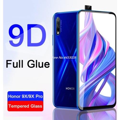 9D Full Glued Tempered Glass for Huawei Honor 9X Screen Protector on Honor 9x Pro Honor9 X Honor9x Honor 9 X Protective Film